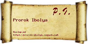 Prorok Ibolya névjegykártya