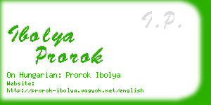 ibolya prorok business card